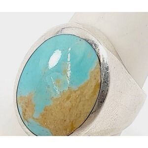 Kabana Sterling and Turquoise with Brown Matrix ring size 6.75